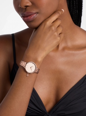 Michael Kors Mini Pyper Pavé Rose Gold-Tone Watch