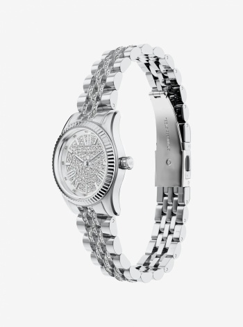 Michael Kors Petite Lexington Pavé Silver-Tone Watch