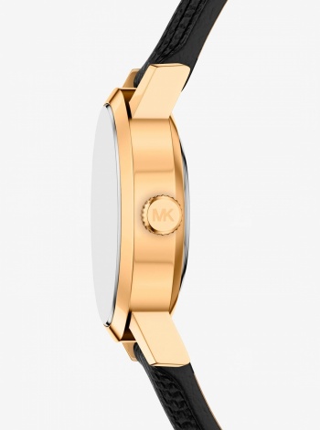 Michael Kors Petite Maude Gold-Tone and Lizard Embossed Leather Watch