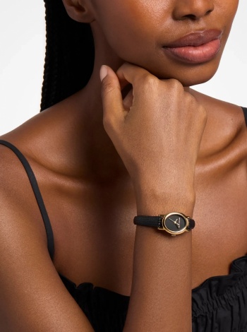 Michael Kors Petite Maude Gold-Tone and Lizard Embossed Leather Watch