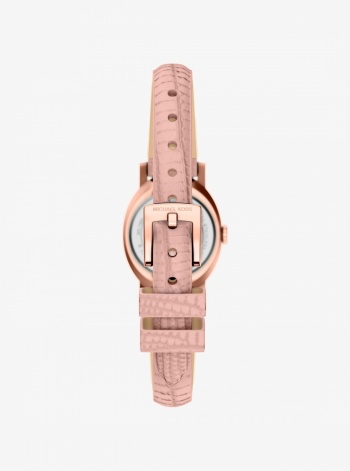 Michael Kors Petite Maude Rose Gold-Tone and Lizard Embossed Leather Watch