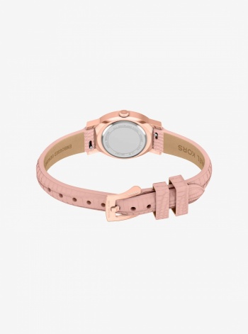 Michael Kors Petite Maude Rose Gold-Tone and Lizard Embossed Leather Watch