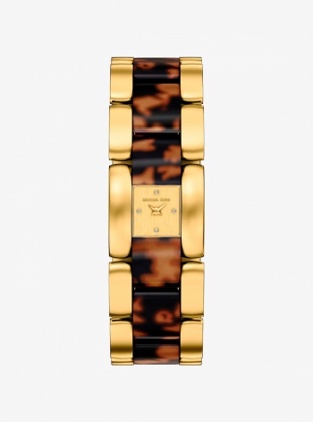 Michael Kors Petite Darrington Gold-Tone and Tortoiseshell Acetate Watch