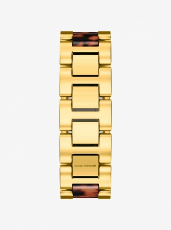 Michael Kors Petite Darrington Gold-Tone and Tortoiseshell Acetate Watch