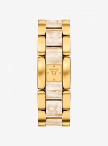 Michael Kors Petite Darrington Gold-Tone and Tortoiseshell Acetate Watch