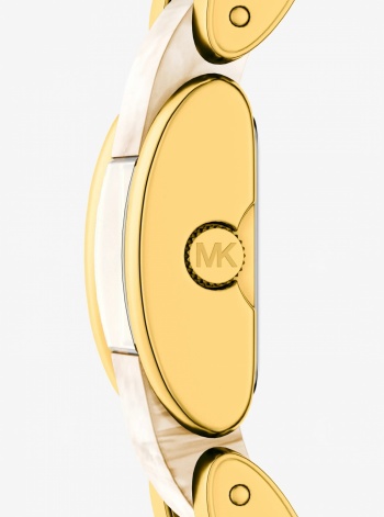 Michael Kors Petite Darrington Gold-Tone and Tortoiseshell Acetate Watch