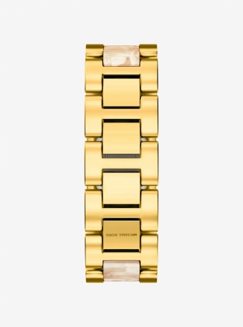 Michael Kors Petite Darrington Gold-Tone and Tortoiseshell Acetate Watch