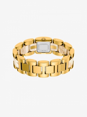 Michael Kors Petite Darrington Gold-Tone and Tortoiseshell Acetate Watch