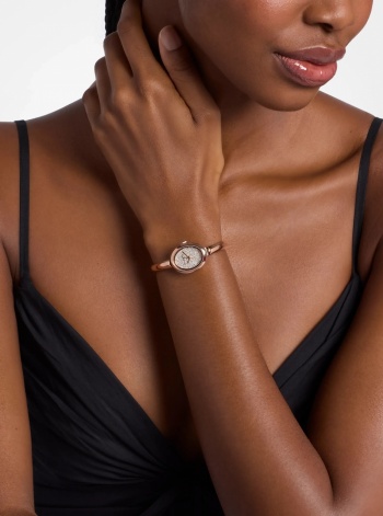 Michael Kors Petite Maude Rose Gold-Tone Bangle Watch