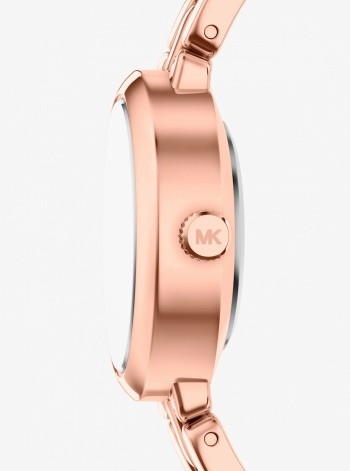 Michael Kors Petite Maude Rose Gold-Tone Watch and Pavé Bangle Jewelry Gift Set