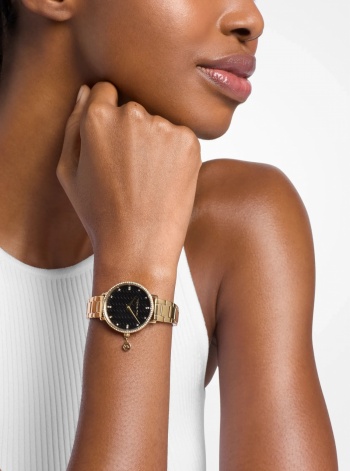Michael Kors Mini Pyper Pavé Gold-Tone Watch
