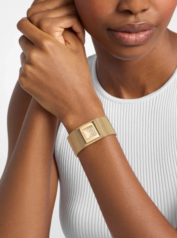 Michael Kors Petite Georgie Gold-Tone Mesh Watch