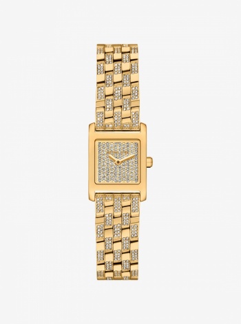 Michael Kors Micro Georgie Pavé Gold-Tone Watch