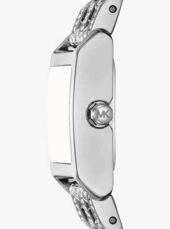 Michael Kors Micro Georgie Pavé Silver-Tone Watch