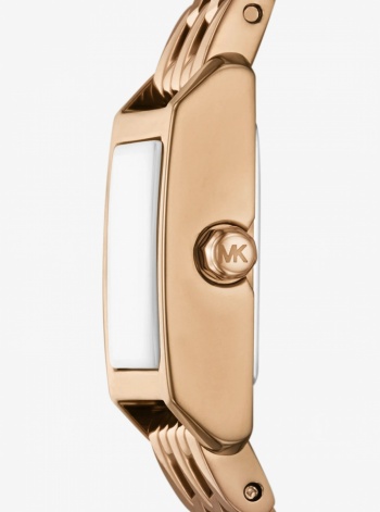 Michael Kors Micro Georgie Beige Gold-Tone Watch