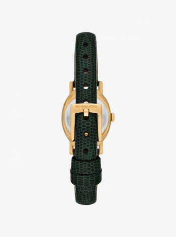 Michael Kors Petite Maude Gold-Tone and Lizard Embossed Leather Watch