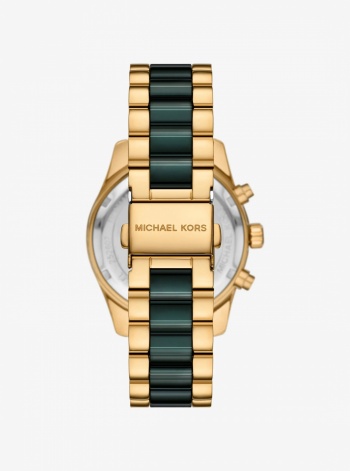 Michael Kors Lexington Pavé Gold-Tone and Ceramic Watch