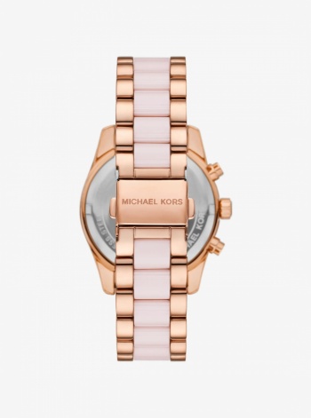 Michael Kors Lexington Pavé Pink-Tone and Ceramic Watch
