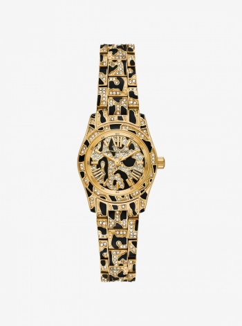 Michael Kors Petite Lexington Pavé Animal Print Gold-Tone Watch