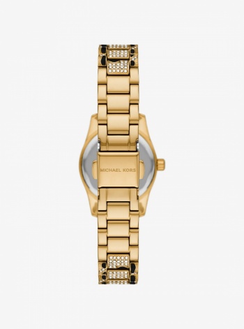 Michael Kors Petite Lexington Pavé Animal Print Gold-Tone Watch