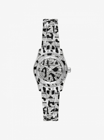 Michael Kors Petite Lexington Pavé Animal Print Silver-Tone Watch