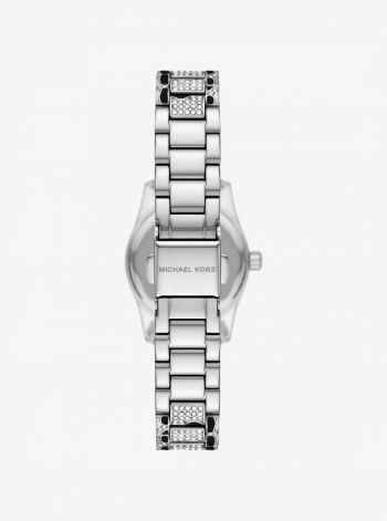 Michael Kors Petite Lexington Pavé Animal Print Silver-Tone Watch