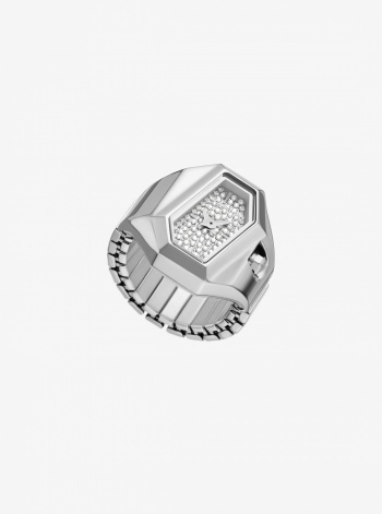 Michael Kors Suri Pavé Silver-Tone Ring Watch