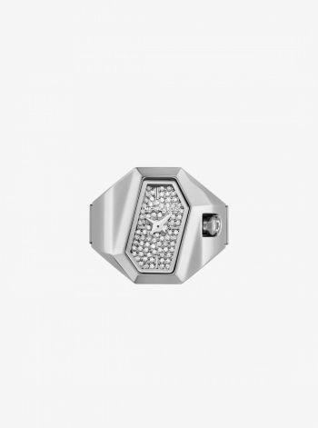Michael Kors Suri Pavé Silver-Tone Ring Watch