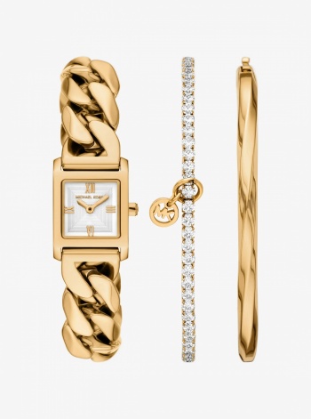 Michael Kors Micro Georgie Gold-Tone Watch and Jewelry Gift Set