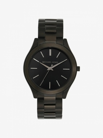 Michael Kors Mens Oversized Slim Runway Black-Tone Watch
