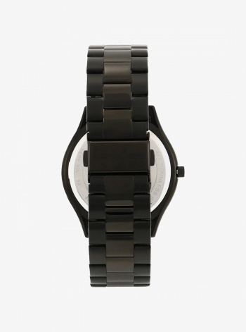 Michael Kors Mens Oversized Slim Runway Black-Tone Watch