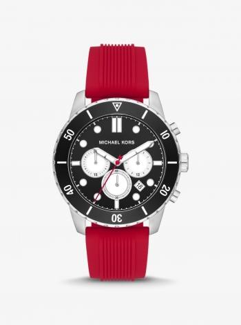 Michael Kors Oversized Cunningham Silver-Tone and Silicone Watch