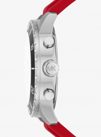 Michael Kors Oversized Cunningham Silver-Tone and Silicone Watch