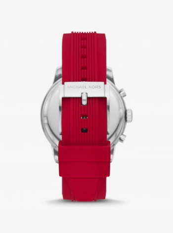 Michael Kors Oversized Cunningham Silver-Tone and Silicone Watch
