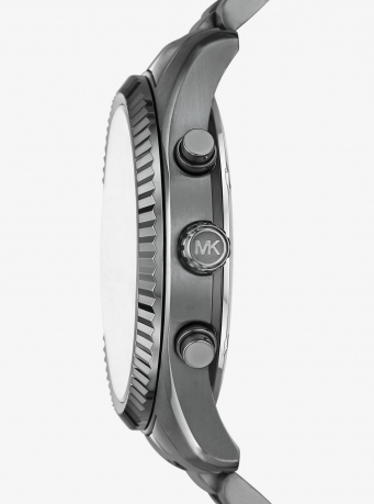 Michael Kors Oversized Lexington Gunmetal Watch and Bracelet Gift Set