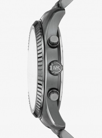 Michael Kors Oversized Lexington Gunmetal Watch and Bracelet Gift Set