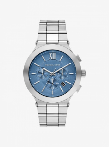 Michael Kors Mens Oversized Billie Silver-Tone Watch