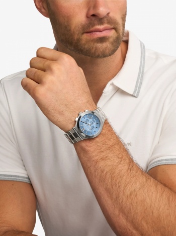 Michael Kors Mens Oversized Billie Silver-Tone Watch