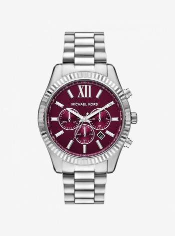 Michael Kors Mens Oversized Lexington Silver-Tone Watch