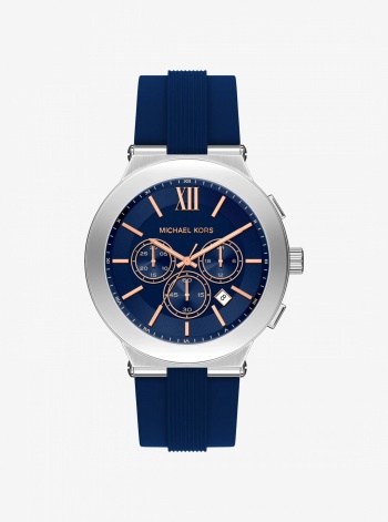 Michael Kors Oversized Billie Silver-Tone and Silicone Watch
