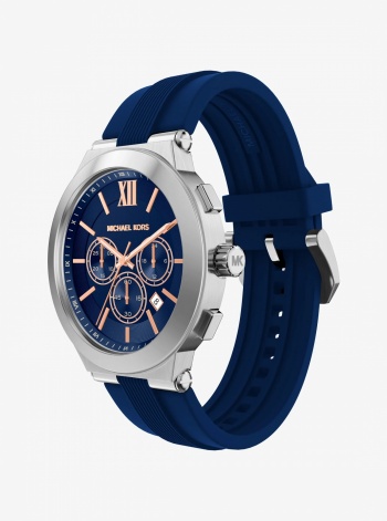 Michael Kors Oversized Billie Silver-Tone and Silicone Watch