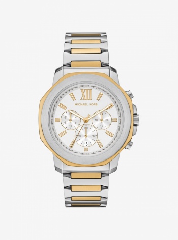 Michael Kors Mens Oversized Prescott Two-Tone Watch