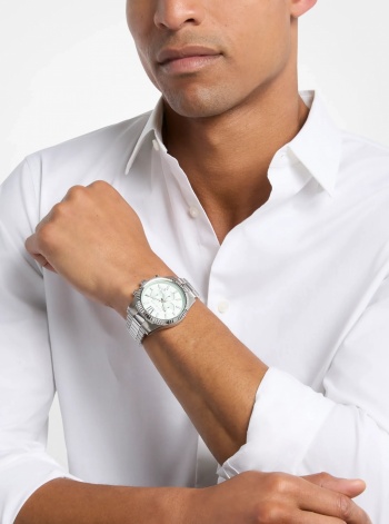 Michael Kors Oversized Lexington Silver-Tone Watch