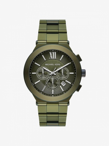 Michael Kors Mens Oversized Billie Green-Tone Watch