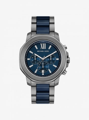 Michael Kors Mens Oversized Prescott Gunmetal and Ceramic Watch