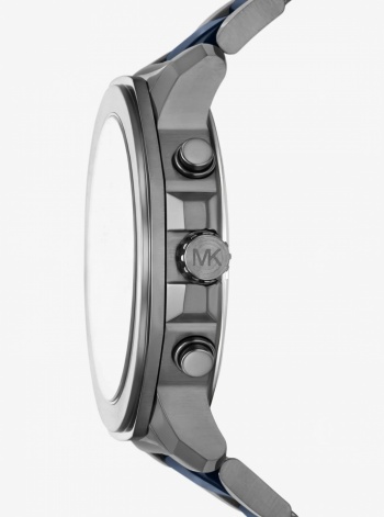 Michael Kors Mens Oversized Prescott Gunmetal and Ceramic Watch