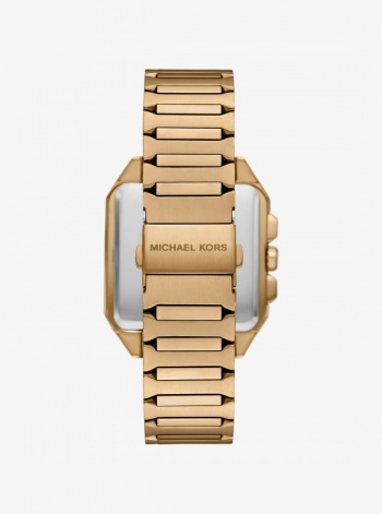 Michael Kors Mens Hayes Oversized Brushed Beige Gold-Tone Sport Watch