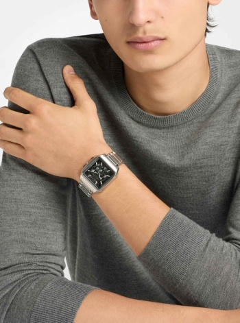Michael Kors Hayes Oversized Silver-Tone Sport Watch