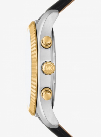 Michael Kors Oversized Lexington Two-Tone and Leather Watch