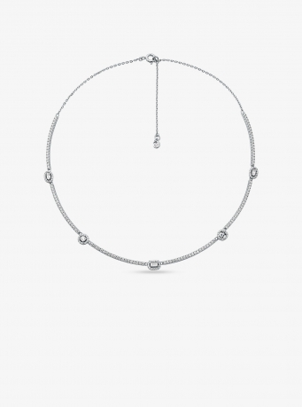 Michael Kors Pavé Precious Metal-Plated Sterling Silver Necklace